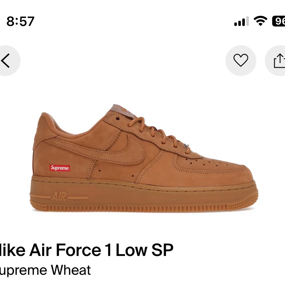 Nike Air Force 1 low SP Supreme! Worn twice!